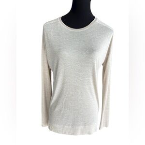 Vince Beige Lightweight Long Sleeve Top Women’s Size S Soft Rayon Knit Essential